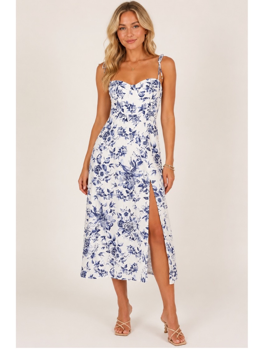 NEW Petal & Pup Azelia Floral Tie Strap Midi Dress 6